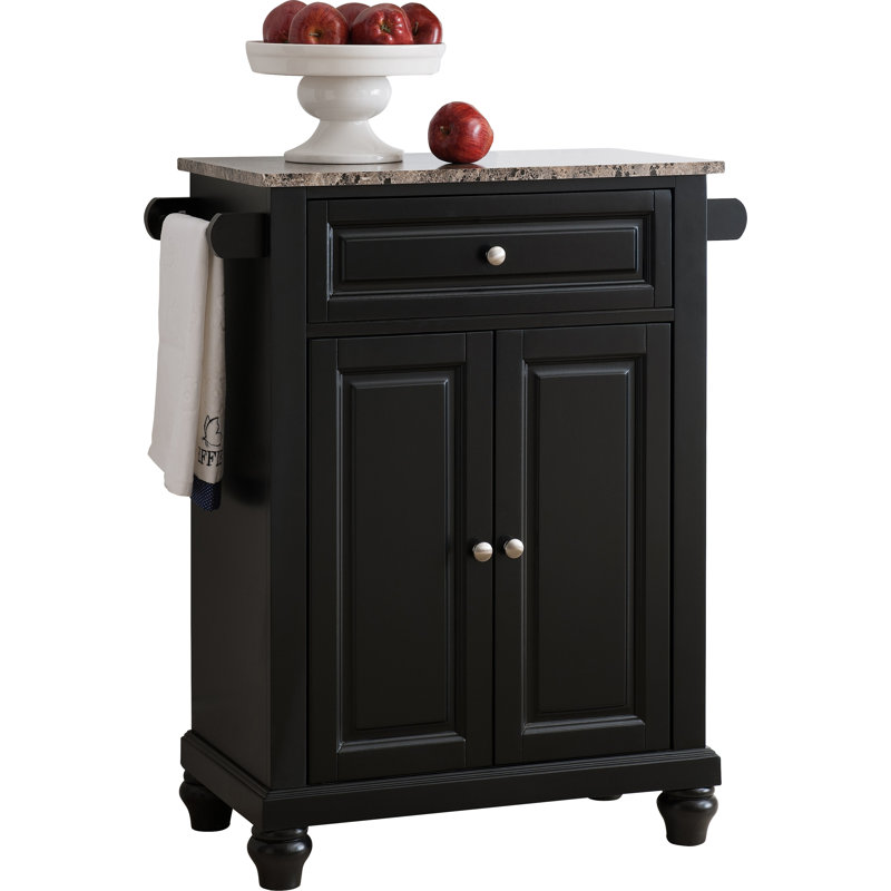 Alcott Hill Leonard Kitchen Island with Faux Marble Top & Reviews Wayfair